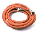 Hose Whip - 3/4" x 15' Red Rubber Hose w/ Std Fittings for Line Oilers