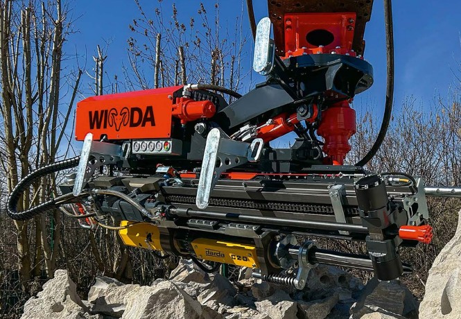 WIDA AB C20-T4 drill and split rig combining a Wimmer drill and Darda C20 splitting cylinder