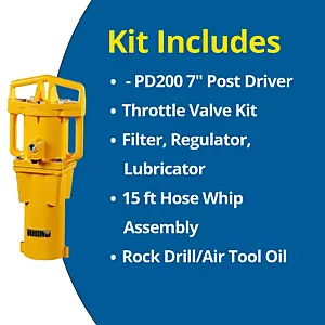 Rhino PD-200 with 7" Chuck Post Driver Economy Kit