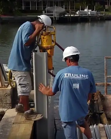 Rhino PD-140S driving dock sheet pile