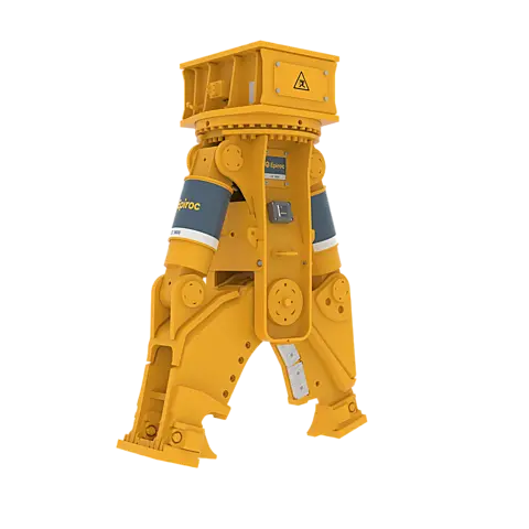 Epiroc CC 1600 Hydraulic Combi Cutter, U jaw set (Universal) – angled view with HATCON Epiroc CC 1600 Hydraulic Combi Cutter, U jaw set (Universal) – angled view with HATCON