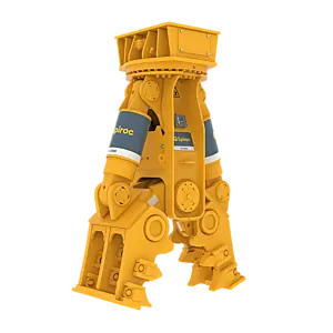 Epiroc CC 2300 Hydraulic Combi Cutter, P jaw set (Pulverizer) – angled view with HATCON Epiroc CC 2300 Hydraulic Combi Cutter, P jaw set (Pulverizer) – angled view with HATCON
