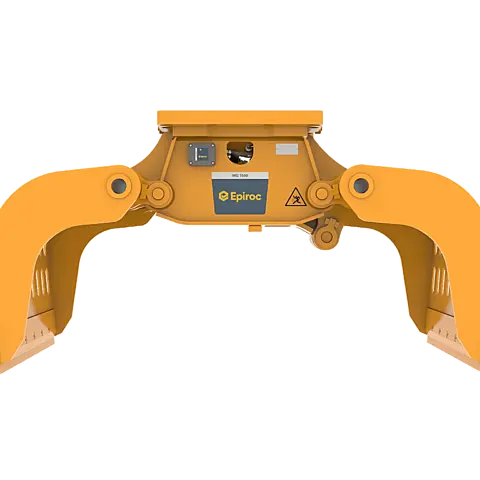 Epiroc MG 1500 Hydraulic Multi Grapple (static) with HATCON – front view Epiroc MG 1500 Hydraulic Multi Grapple (static) with HATCON – front view