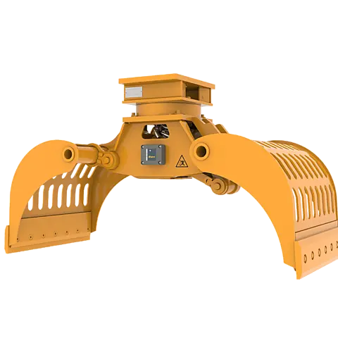 Epiroc MG 500 R Hydraulic Multi Grapple with HATCON – angled front view Epiroc MG 500 R Hydraulic Multi Grapple with HATCON – angled front view
