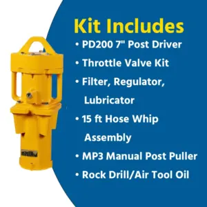 Rhino PD-200 with 5-1/2″ Chuck Post Driver Utility Kit