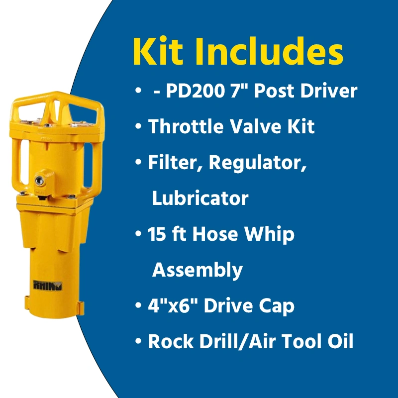 Rhino PD-200 with 7" Chuck Post Driver Economy Kit