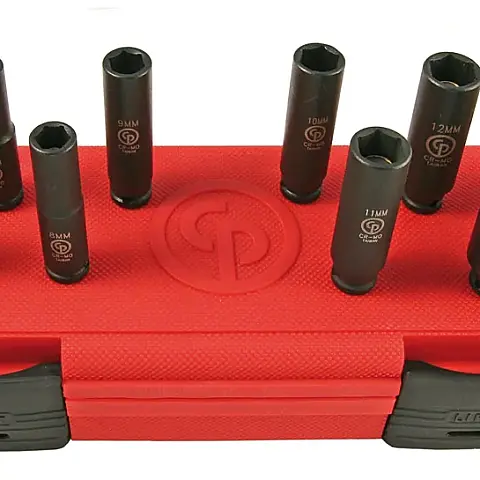 cpi-8940164440-ss2112dg Chicago Pneumatic SS2112DG 1/4" Drive Set of 12 pcs Metric Deep Magnetic Impact Sockets - front