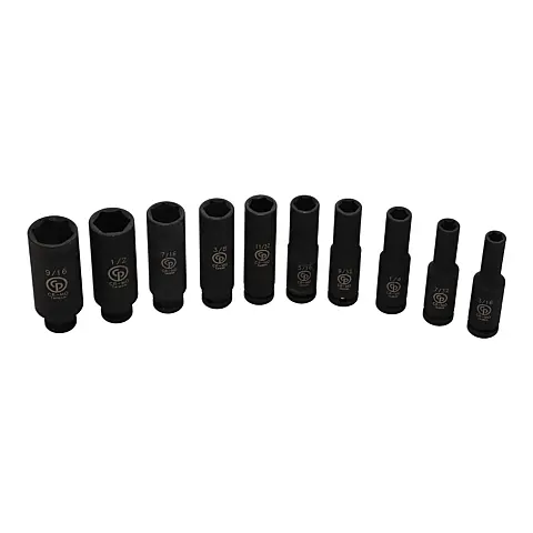 cpi-8940164442_f Chicago Pneumatic SS2010D 1/4" Drive Set of 10 pcs SAE/Imperial Deep Impact Sockets - front