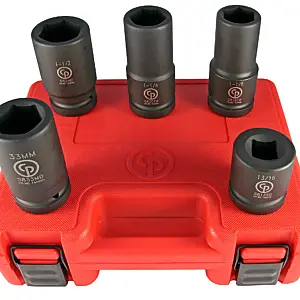 Chicago Pneumatic SS8205WS 1" Drive Set of 5pcs WHEEL SER SAE/Imperial&Metric Sockets