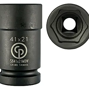 Chicago Pneumatic S841x21MBW - 1 Inch Square Drive, 41x21 mm, Combination Budd Wheel, Deep, Shape C, 6 Point, Impact Socket
