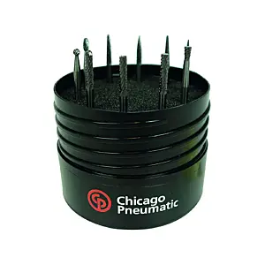 Chicago Pneumatic BURR KIT DOUBLE CUT 1/8" SHANK 10PC IMP