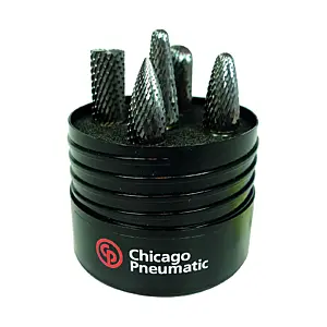Chicago Pneumatic BURR KIT POWER CUT 1/4" SHANK 5PC IMP