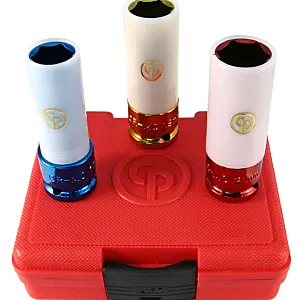 cpi-a00415 Chicago Pneumatic SS413WP 1/2" Drive Set of 3 pcs Metric Wheel Protection Impact Sockets - front