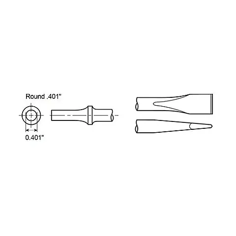 cpi-a008542_drawing_other Chicago Pneumatic FLAT CHISEL SHANK ROUND .401" - other