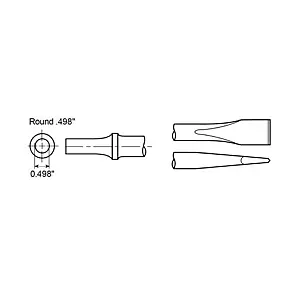 Chicago Pneumatic FLAT CHISEL SHANK ROUND .498″