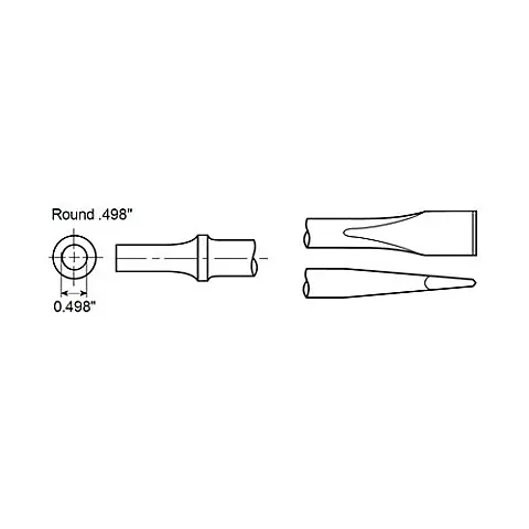 cpi-a047073_drawing_other Chicago Pneumatic FLAT CHISEL SHANK ROUND .498" - other