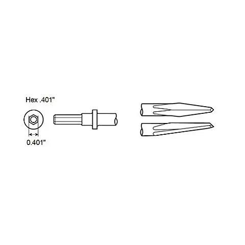 cpi-ca155782_drawing_other Chicago Pneumatic DIAMOND POINT SHANK HEX .401" - other
