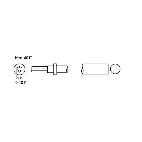 cpi-ca155790_drawing_other Chicago Pneumatic BLANK CHISEL SHANK HEX .401" - other