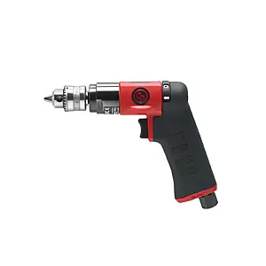 Chicago Pneumatic CP7300RC - 1/4 Inch (6.5 mm) Air Drill, Reversible, Keyed Chuck, Pistol Handle, 0.31 HP / 230 W, Stall Torque 1.9 ft. lbf / 2.6 Nm - 2800 RPM