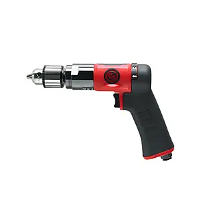 Chicago Pneumatic CP9790C - 3/8 Inch (10 mm) Air Drill, Keyed Chuck, Pistol Handle, 0.48 HP / 360 W, Stall Torque 4.1 ft. lbf / 5.5 Nm - 2100 RPM