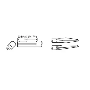 cpi-p073223_drawing_other Chicago Pneumatic DIAMOND POINT SHANK QTR. OCT. WF 1/2" - other