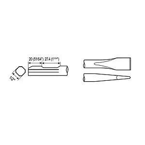 cpi-p073225_drawing_other Chicago Pneumatic FLAT CHISEL SHANK QTR. OCT. WF 1/2" - other
