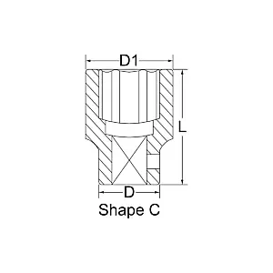 cpi-shape-c-standard_other Chicago Pneumatic S1060M 1-1/2" Drive Standard Impact Socket 60MM - other