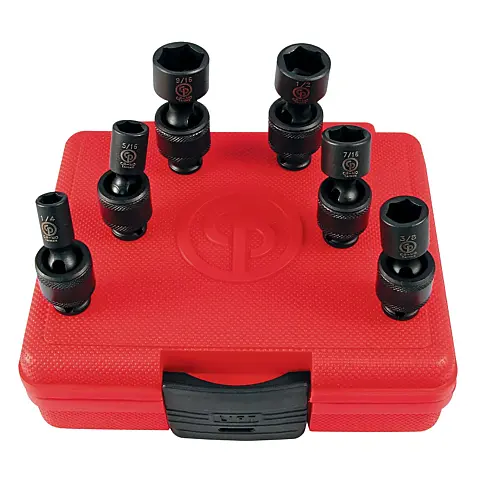 cpi-ss206u_front Chicago Pneumatic SS206U 1/4" Drive Set of 6 pcs SAE/Imperial Universal Impact Sockets - front