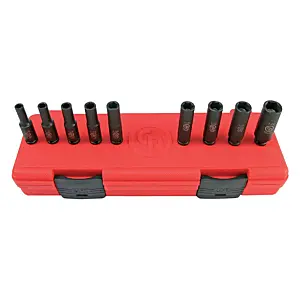 Chicago Pneumatic SS209DG 1/4" Drive Set of 9 pcs SAE/Imperial Deep Magnetic Impact Sockets