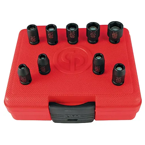 cpi-ss209g_front Chicago Pneumatic SS209G 1/4" Drive Set of 9 pcs SAE/Imperial Magnetic Impact Sockets - front