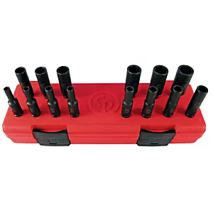 Chicago Pneumatic SS2114D 1/4" Drive Set of 14 pcs Metric Deep Impact Sockets