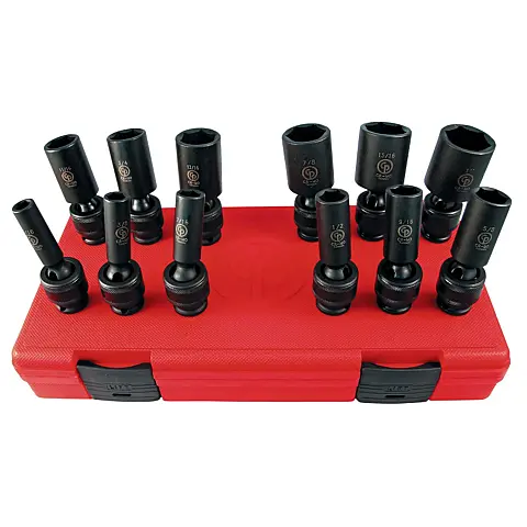 cpi-ss3012du_front Chicago Pneumatic SS3012DU 3/8" Drive Set of 12 pcs SAE/Imperial Deep Universal Impact Sockets - front