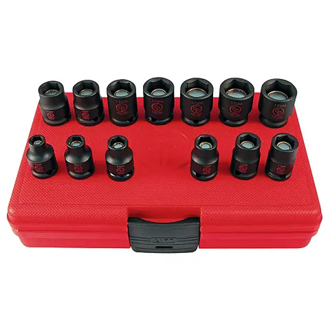 cpi-ss3113g_front Chicago Pneumatic SS3113G 3/8" Drive Set of 11 pcs Metric Magnetic Impact Sockets - front