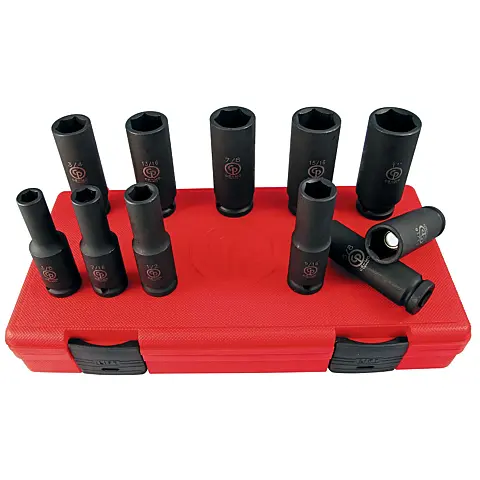 cpi-ss4011dg_front Chicago Pneumatic SS4011DG 1/2" Drive set of 11 pcs SAE/Imperial Deep Magnetic Impact Sockets - front