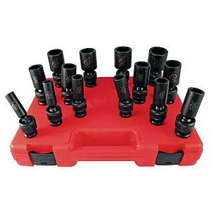 Chicago Pneumatic SS4014DU 1/2" Drive Set of 14 pcs SAE/Imperial Deep Universal Impact Sockets