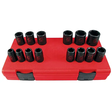 cpi-ss4114_front Chicago Pneumatic SS4114 1/2" Drive Set of 14 pcs Metric Impact Sockets - front