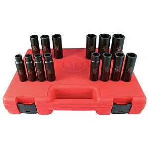 Chicago Pneumatic SS4114D 1/2" Drive Set of 14 pcs Metric Deep Impact Sockets