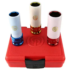 Chicago Pneumatic SS413WP 1/2" Drive Set of 3 pcs Metric Wheel Protection Impact Sockets