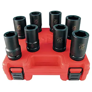 Chicago Pneumatic SS413DTW 1/2" Drive Set of 3 pcs Metric Deep Thin Wall Socket