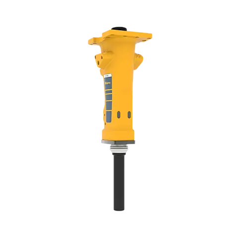 Epiroc SB 302 T Tunnel Hydraulic Breaker - back view, 65° Epiroc SB 302 T tunnel hydraulic breaker, back view, 65°