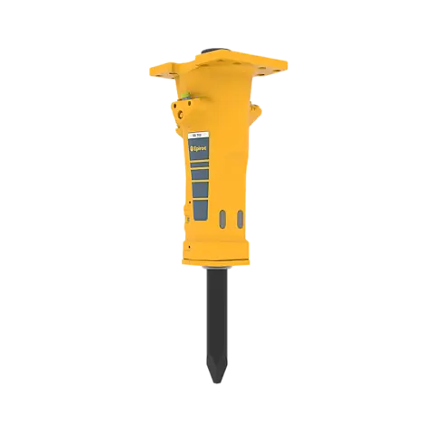 Epiroc SB 702 Carrier Mounted Hydraulic Breaker - left view, 130° with HATCON Epiroc SB 702 hydraulic breaker, left view, 130° with HATCON