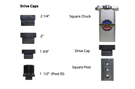 Gas Post Driver 45 Multi-Pro Square Chuck Drive Kit