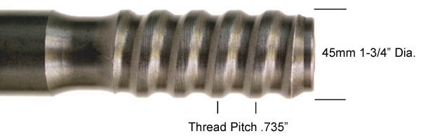 Ext Rod - T45 1-3/4\"R X 60\" All Thrd