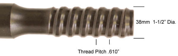 Ext Rod - T38 x 12" All Thread