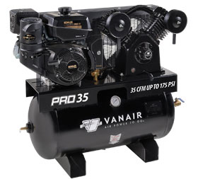 Vanair PRO 35 - Kohler Engine, Skid Mount