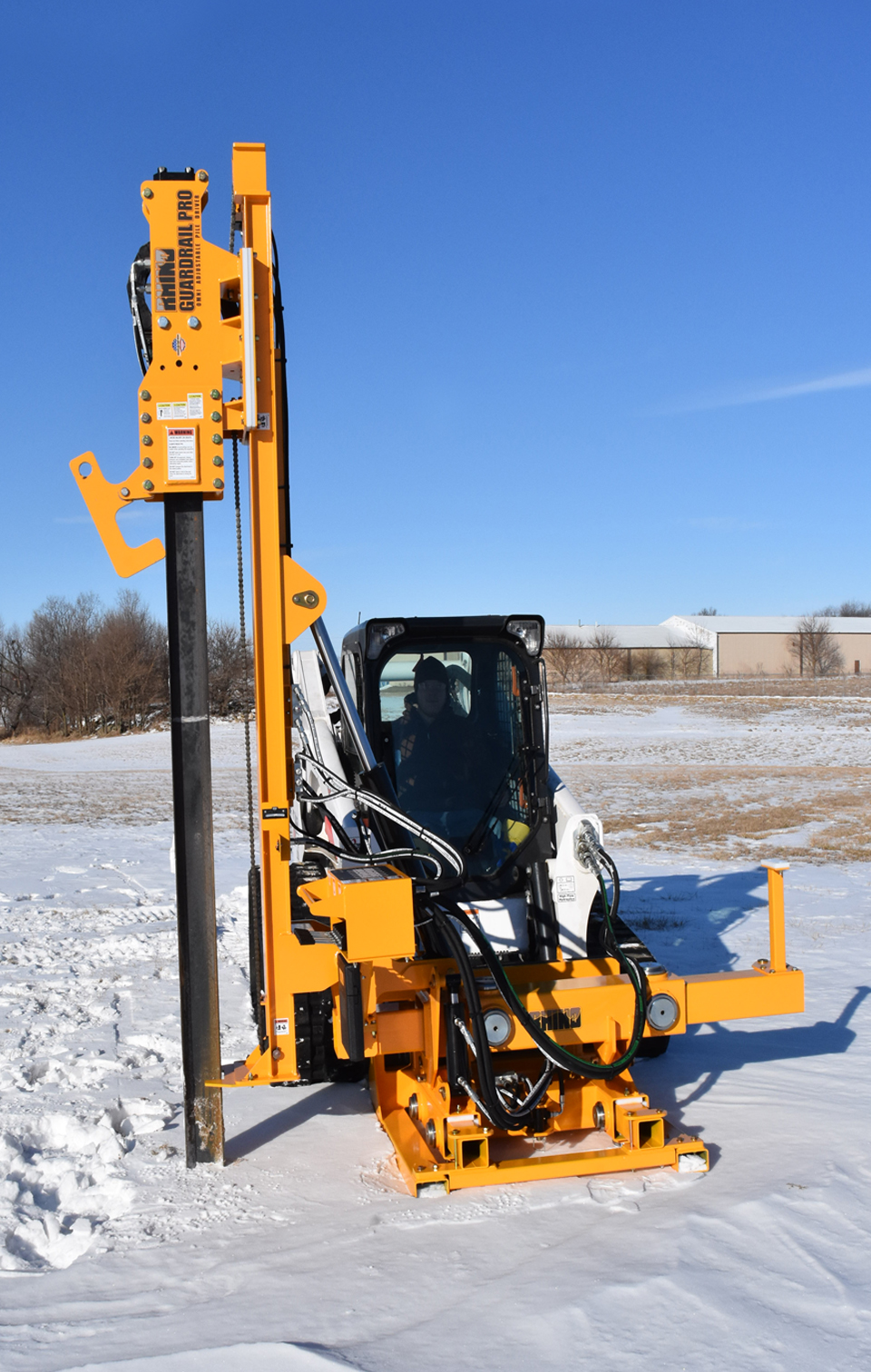 Guardrail Pro - Skidsteer Mounted Pile Driver